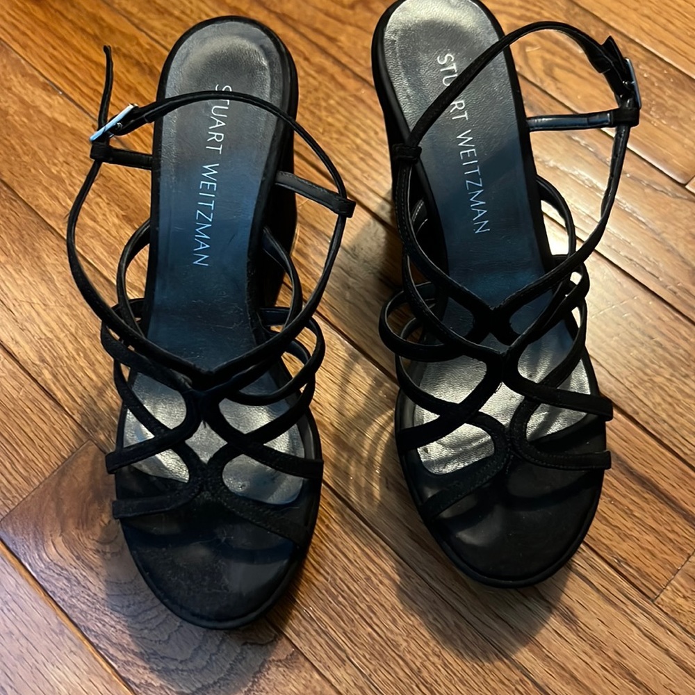 Like new! Stuart Weitzman black suede wedge